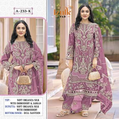 DN 233 BY IZNIK FAB DESIGNER ORGANZA SALWAR SUIT WHOLESALER IN INDIA